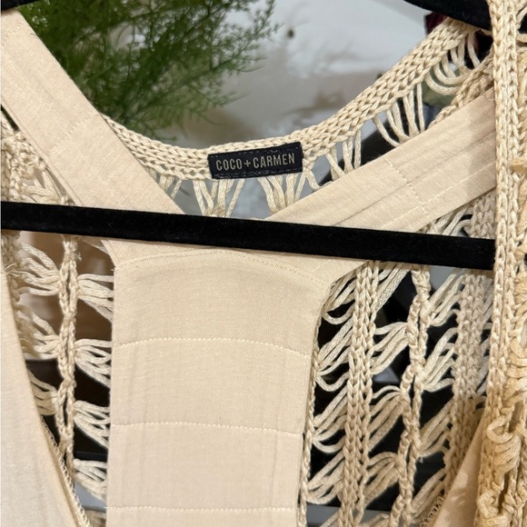 coco + carmen Cream Women's Dress with kimono on top - Picture 3 of 11